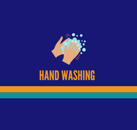 hand washing cover image and text with hands and soap water