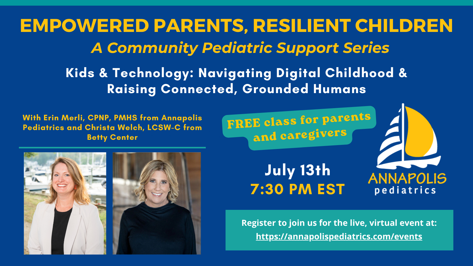 Kids & Technology: Navigating Digital Childhood & Raising Connected, Grounded Humans event banner